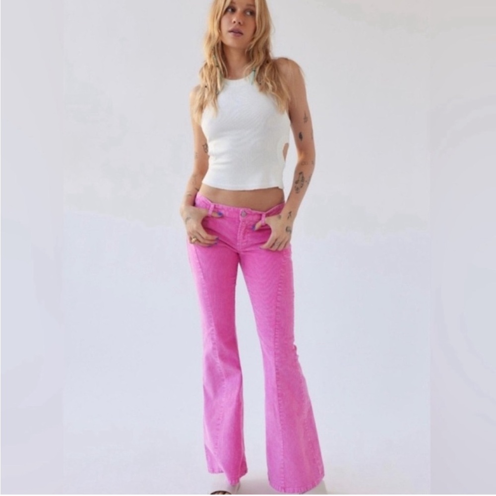 💫SALE Urban Outfitters BDG Pink Corduroy Extreme Flare Pants